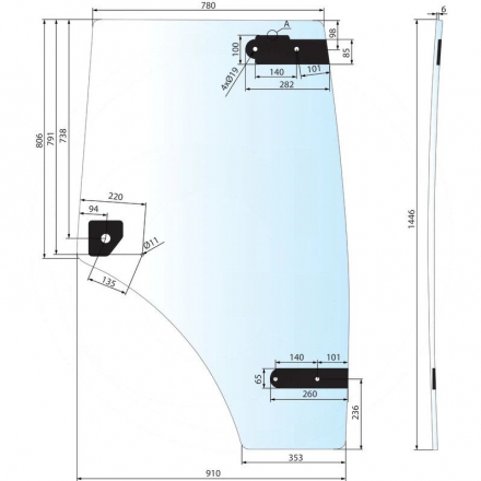 Szyba drzwi | 6005029102