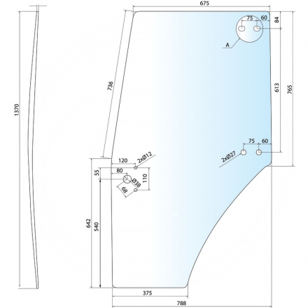 Szyba drzwi lewa | 0.009.7700.0/50