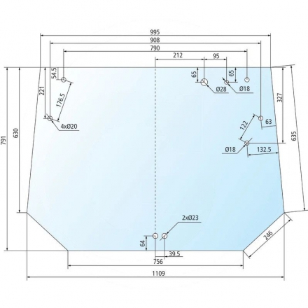 Szyba tylna przyciemniana FENDT | 816810050010