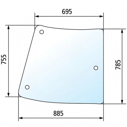 Szyba narożnikowa prawa | R201575, SU33102