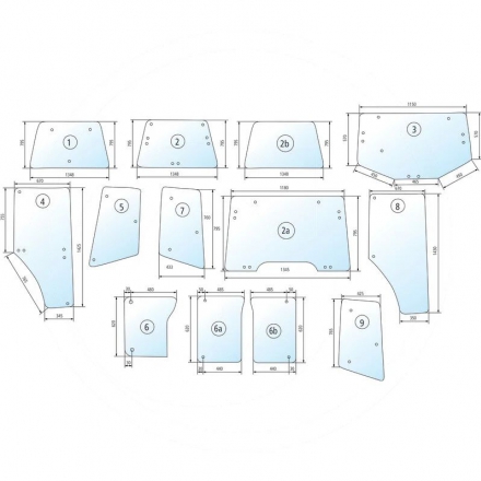 Szyba przednia panoramiczna | L213348, L173349, L166877