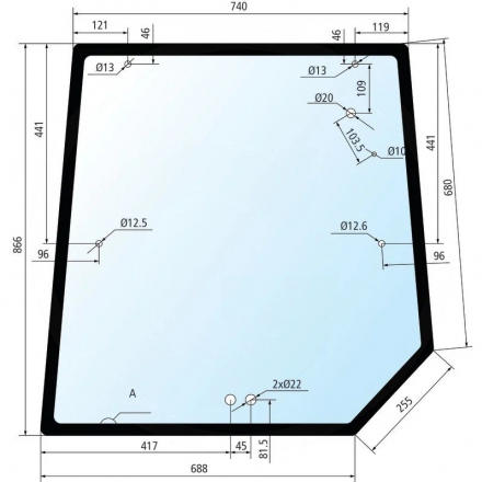 Szyba tylna wycieraczka prawa | 3902141M1