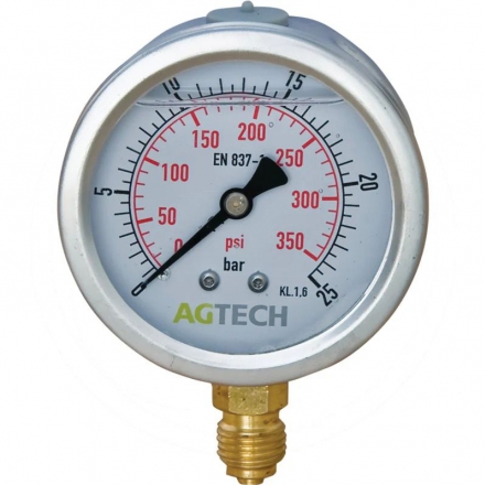 Manometr Ø 63 przyłącze G1/4 dolne 0-25 bar | 85000402