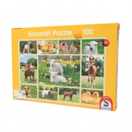 Puzzle, małe zwierzątka w gospodarstwie, Schmidt 100 elementów