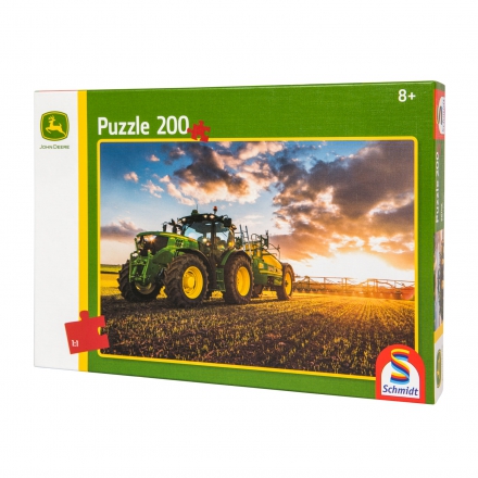 Puzzle, ciągnik John Deere 6150R z wozem 200 elementów