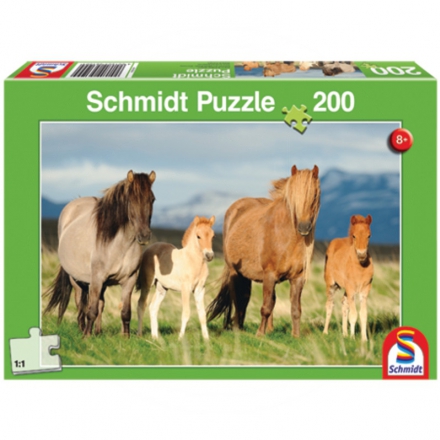 Puzzle, rodzina koni, Schmidt 200 elementów