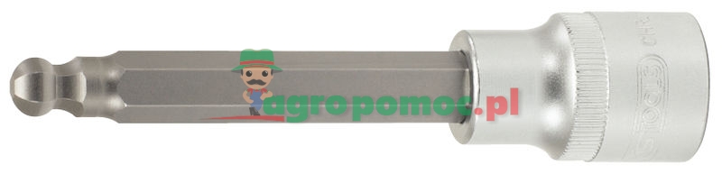 KS Tools 1/2" Bit-Stecknuss für Innensechskant-Schrauben mit Kugelkopf, lang, 10mm