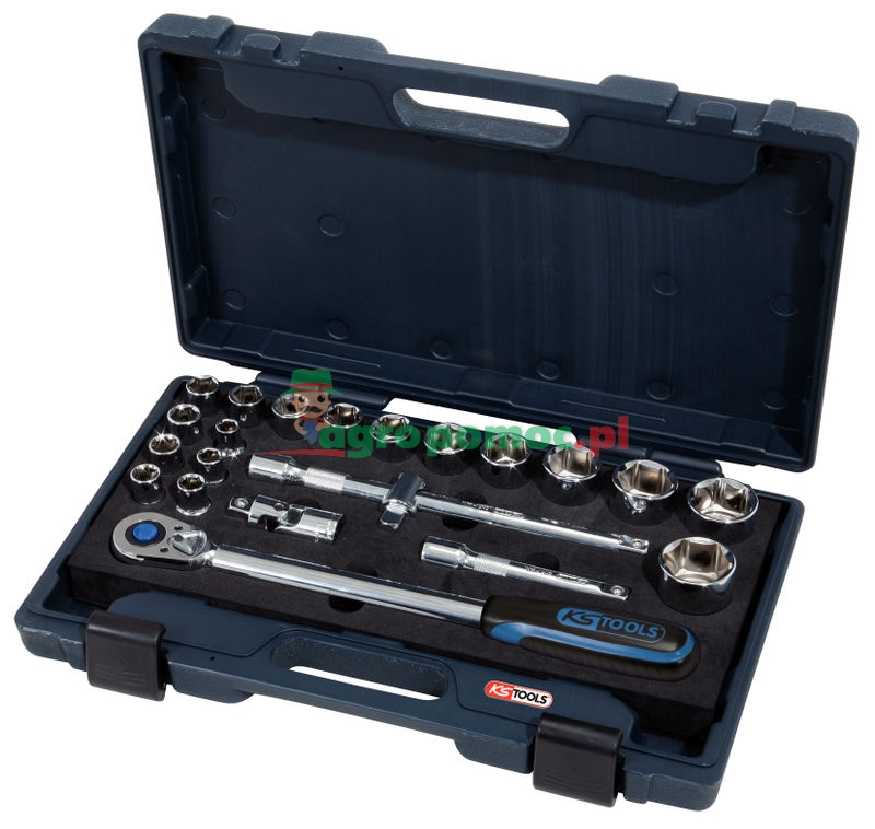 KS Tools 1/2" CHROMEplus® Steckschlüssel-Satz, 22-tlg.