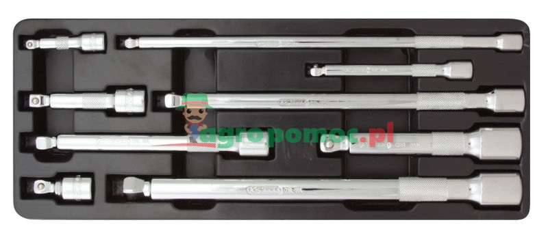 KS Tools 1/4"+3/8"+1/2" CHROMEplus® Przedłużki zginane - zestaw