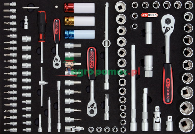 KS Tools 1/4"+3/8"+1/2" SUPERLOCK Zestaw klucza nasadowego, 105-el., 1/1 wkład systemowy