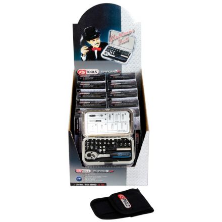 KS Tools 1/4" CHROMEplus® Bit-Satz-Display, 11-tlg.