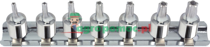 KS Tools 1/4" CHROMEplus® Bit-Stecknuss-Satz für Fünfstern-Schrauben mit Stirnlochbohrung,