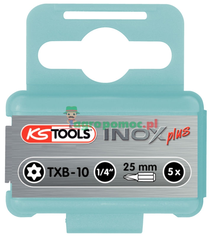 KS Tools 1/4" INOXplus® Bit für TX-Schrauben mit Stirnlochbohrung, 25mm, TB15, 5er Pack