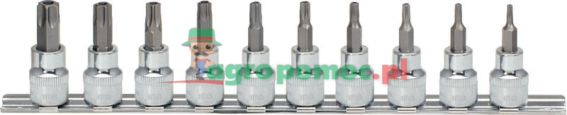 KS Tools 3/8" CHROMEplus® Bit-Stecknuss-Satz für TX-Schrauben mit Stirnlochbohrung, 10-tlg., TB