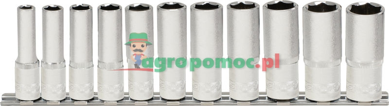 KS Tools 3/8" CLASSIC Sechskant-Stecknuss-Satz, lang, 11-tlg., 8-19mm