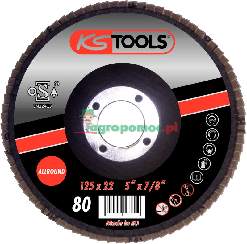 KS Tools Allround-Lamellenschleifscheibe, gewölbt, 10er Pack, Ø 115mm, Körnung40