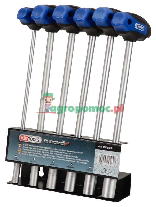 KS Tools CHROMEplus® T-Griff-Nussschraubendreher-Satz, 6-tlg., 6-14mm