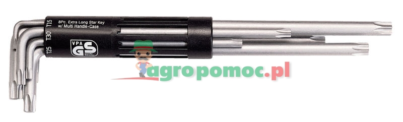 KS Tools CLASSIC 3 in 1 TX-Winkelstiftschlüssel-Satz, extra lang, 8-tlg., T10-T50