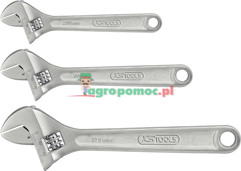 KS Tools CLASSIC Rollgabelschlüssel-Satz, verstellbar, 3-tlg.