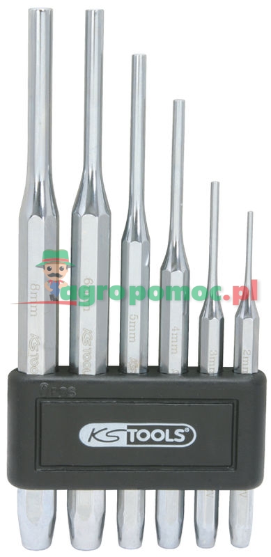 KS Tools Durchtreibersatz, hochglanz verchromt, 6-tlg.