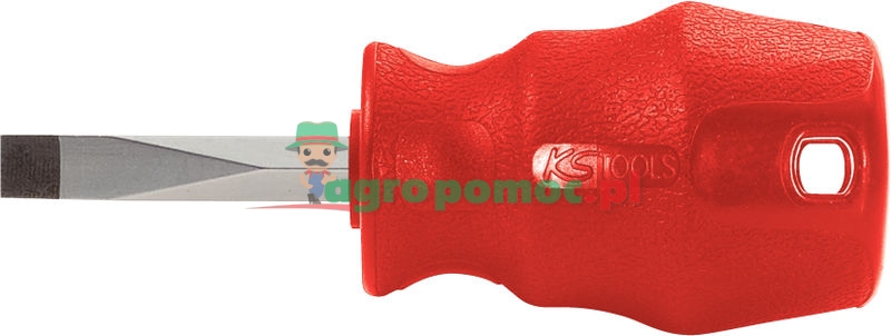 KS Tools ERGOTORQUE®basic Schraubendreher für Schlitzschrauben, kurze Form, 6mm