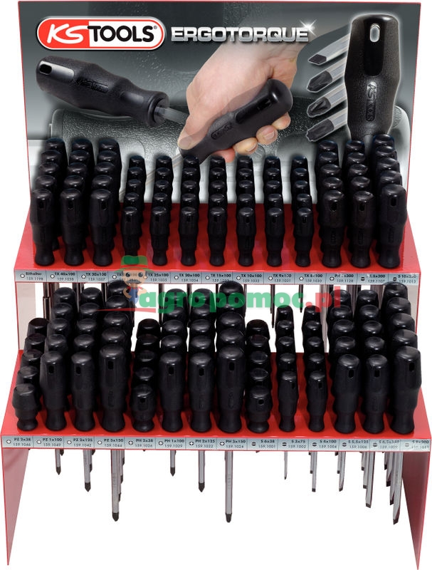 KS Tools ERGOTORQUE® Schraubendreher-Display, 136-tlg.