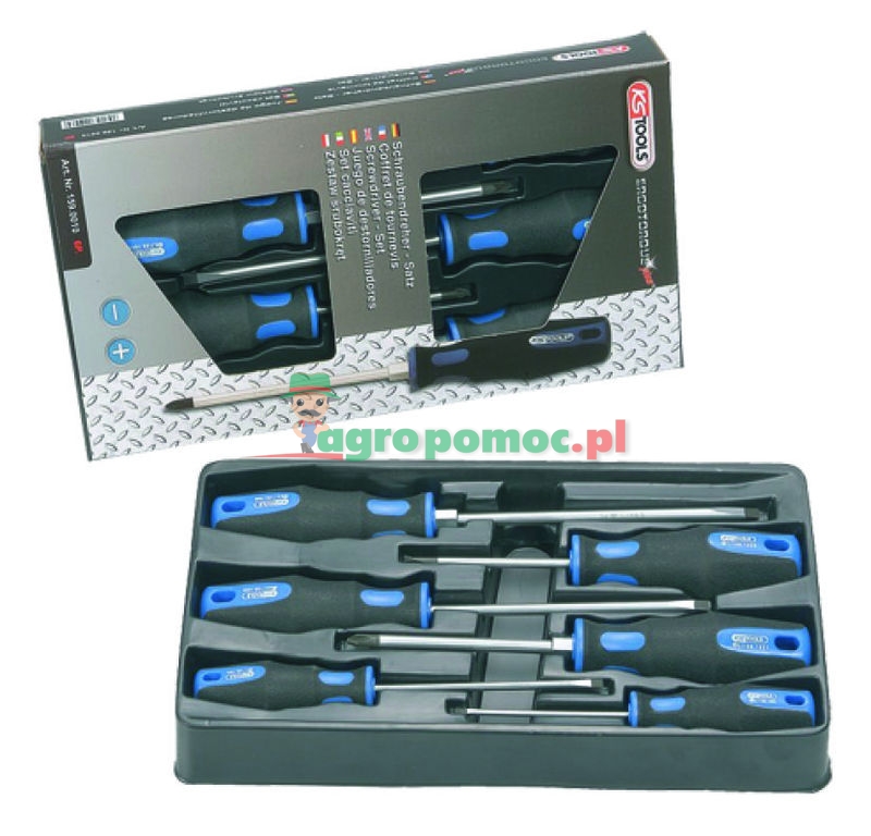 KS Tools ERGOTORQUEplus® Zestaw śrubokrętów, 6-el., PH+rowkowane