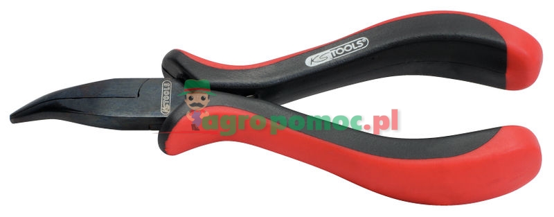 KS Tools Feinmechanik-Flachrundzange-gebogen, 130mm