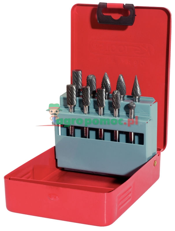 KS Tools Frezy - zestaw w skrzynce z blachy stalowej, 10 elementów