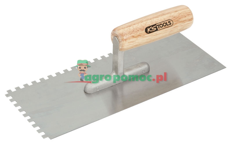 KS Tools Glättkelle, gezahnte Kanten, Zahnung 10x10mm, mit Holzgriff