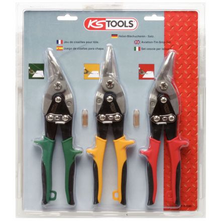 KS Tools Hebel-Blechdurchgangsscheren-Satz, 3-tlg.