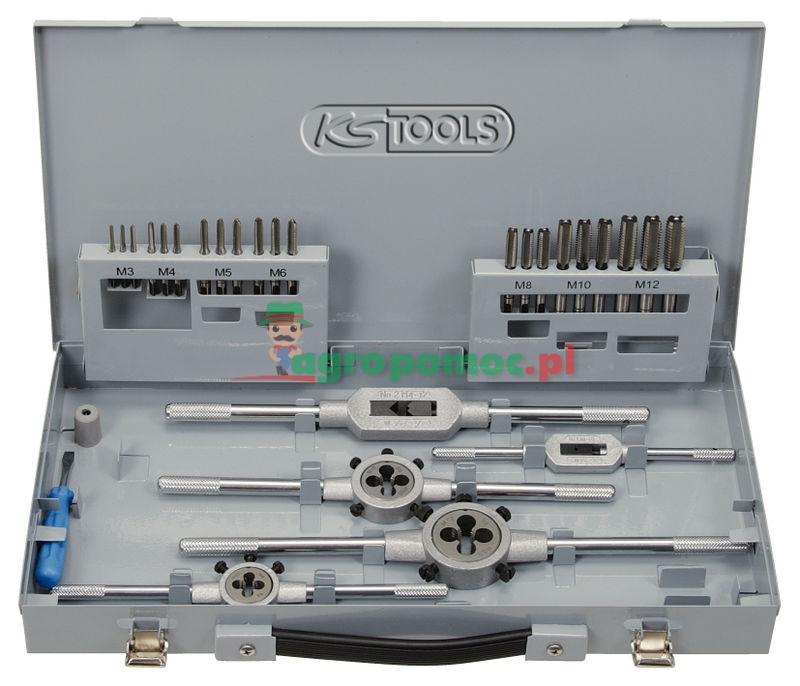 KS Tools HSS Co Gewindeschneidwerkzeug-Satz in Industriekassette, 44-tlg.