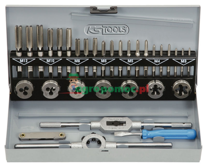 KS Tools HSS Gewindeschneidwerkzeug-Satz in Industriekassette, 32-tlg.