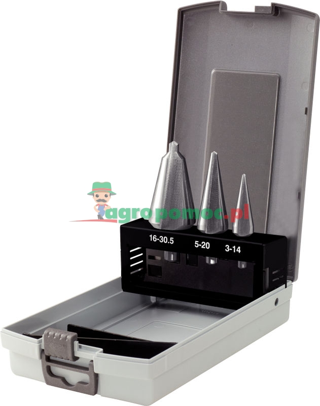 KS Tools HSS TiN Blechschälbohrer-Satz in Stahlblechkassette, 4-tlg.