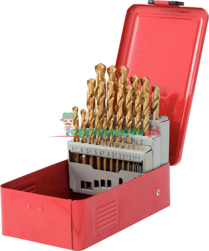 KS Tools HSS TiN Spiralbohrer-Satz in Stahlblechkassette, 25-tlg., 1-13mm