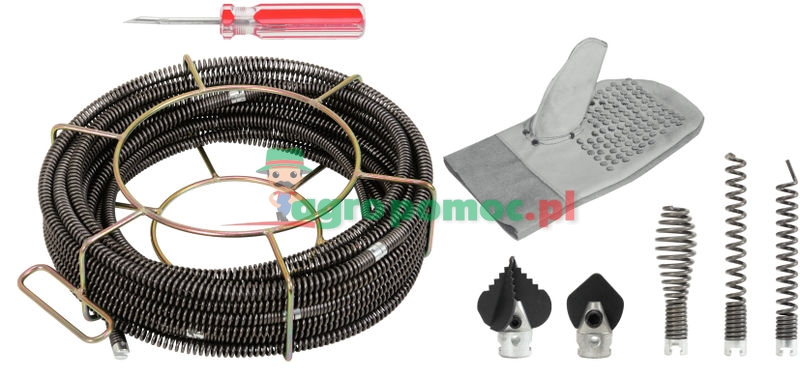 KS Tools Kanal- und Rohrreinigungs-Werkzeug-Satz Ø 16mm, 13-tlg., Spirale mit Innenseele