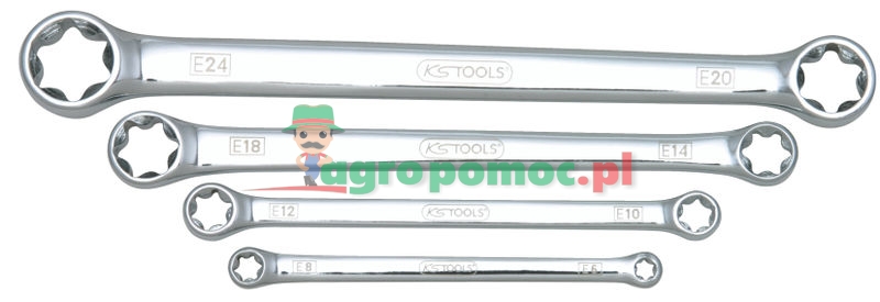KS Tools Klucz oczkowy dwustronny-zestaw profil E TORX®