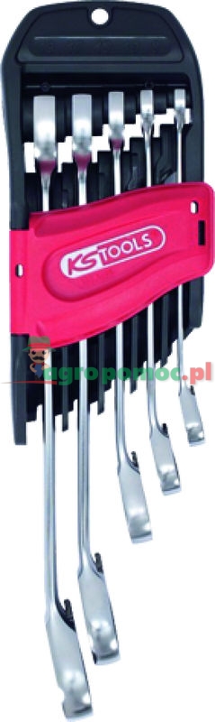 KS Tools Klucz szczękowo-oczkowy z grzechotką przełączalną, z funkcją grzechotk