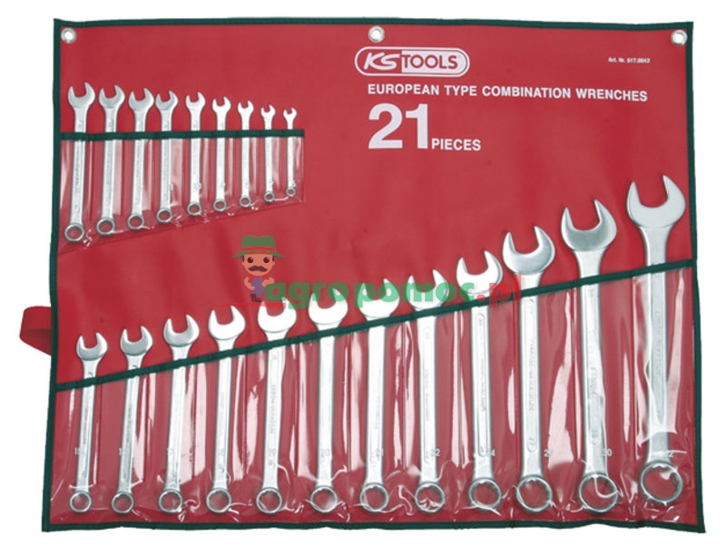 KS Tools Klucz szczękowo-oczkowy-zestaw 21-el., 6-32mm