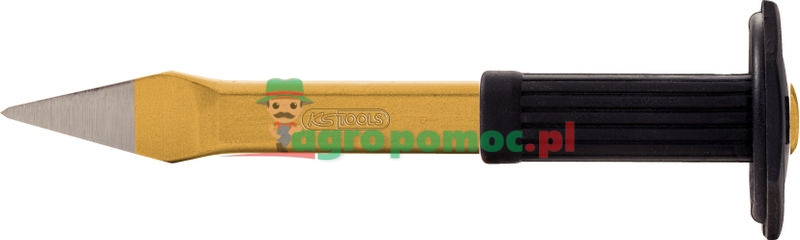 KS Tools Kreuzmeißel mit Handschutzgriff, flach oval, 8x250mm
