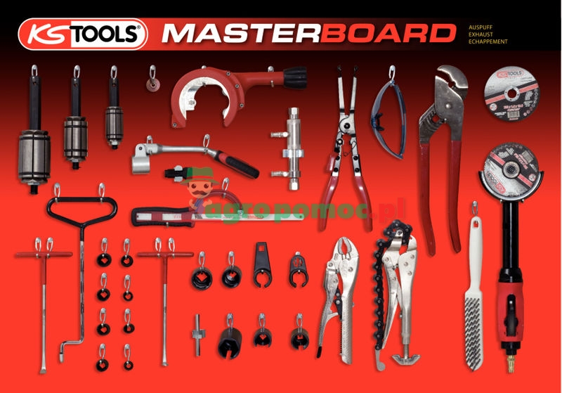 KS Tools MASTERBOARD Werkzeugordnungsystem-Auspuff, 37-tlg.