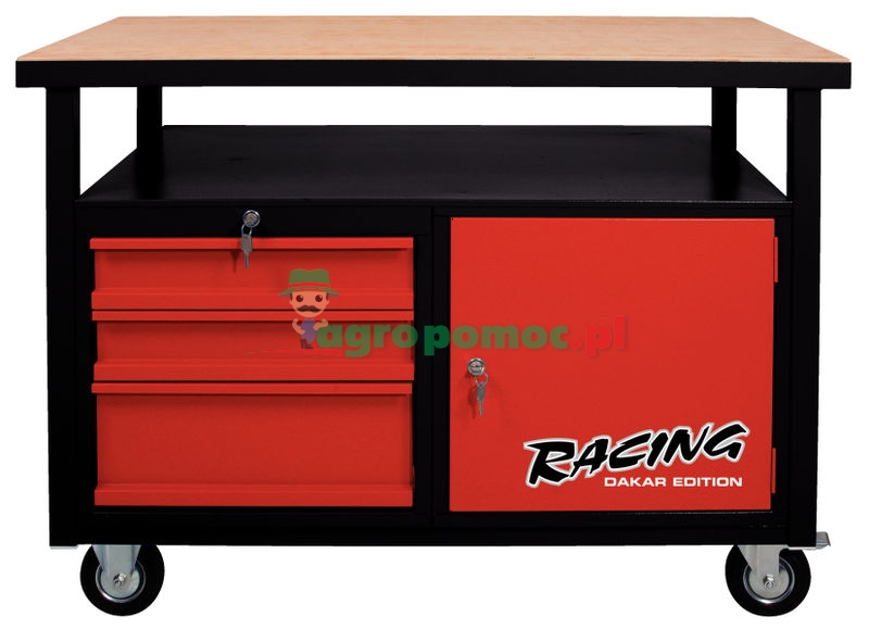 KS Tools Mobilny stół narzędziowy z 3 szufladami i 1 drzwiami