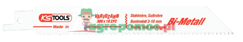 KS Tools Säbelsägeblatt AEG, Bosch, Metabo, L=300mm, Variozahn, 2,5-3,1mm, 5er Pack
