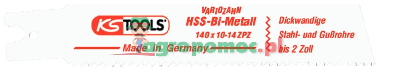 KS Tools Säbelsägeblatt Rems, HSS-Bi-Metall, L=140mm, Variozahn, 2,5mm, 5er Pack