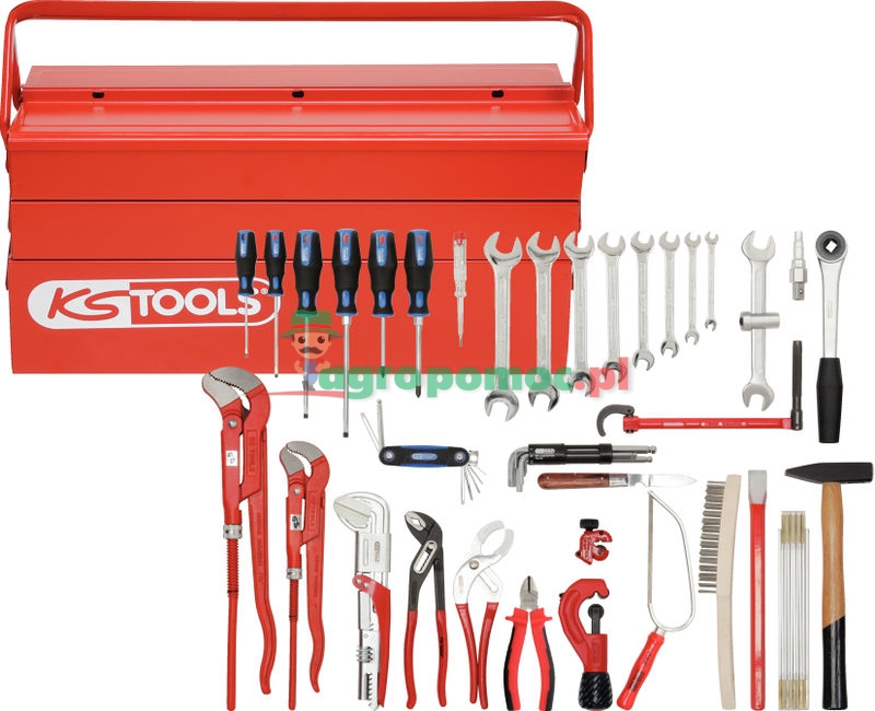 KS Tools Sanitär-Basic-Werkzeug-Satz, in Metallkiste, 34-tlg.