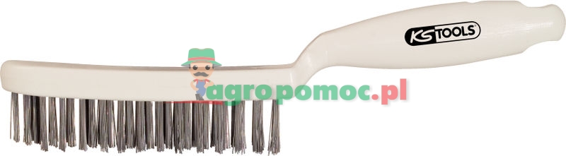 KS Tools Stahlborsten-Handdrahtbürste 4-reihig, 285mm