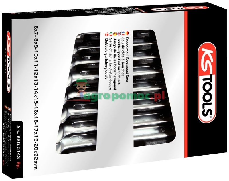 KS Tools ULTIMATEplus Doppel-Maulschlüssel-Satz, 8-tlg., 1/4"x5/16"-1.1/16"-1.1/4"