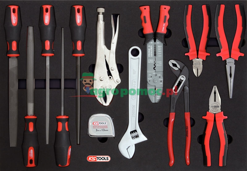 KS Tools Zangen- und Feilen-Satz, 13-tlg., 1/1 Systemeinlage