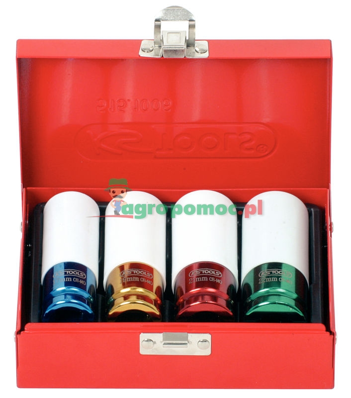 KS Tools Zestaw nasadek udarowych 1/2" do felg aluminiowych, 17-22mm