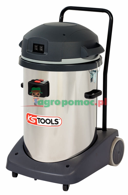KS Tools Zweimotoriger Nass- und Trockenstaubsauger 78 l, 2000W